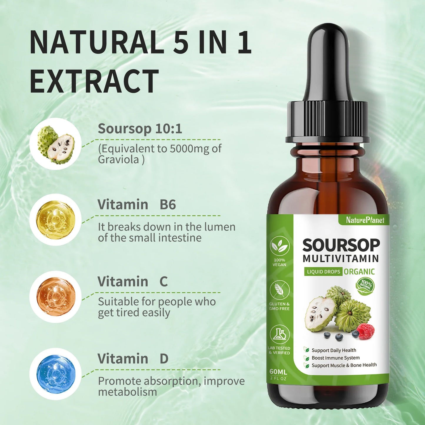 100% Pure Organic Soursop Drop Extract